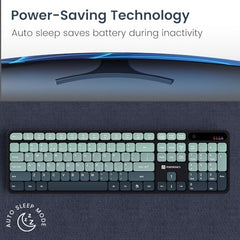 Portronics Key11 Combo Rechargeable Wireless Keyboard and Mouse Set, Bluetooth 5.3&2.4GHz Wireless,Type-C Fast Charging,Gradient Keys, Noiseless Typing, High Precision Mouse, for PC&Laptop(Grey)