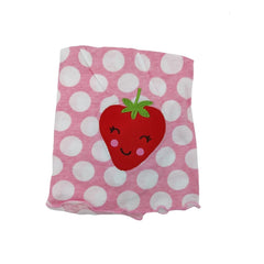 MOMISY Baby Girl Sleeveless Summer Frock A-Line Polka Dot with Strawberry Design-White and Pink,1 to 2 Years