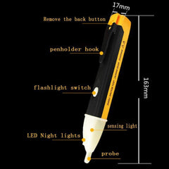 SYGA Plastic AC Voltage Tester Volt Test Pen Detector Sensor 90~1000V Non-Contact_Multicolour_1 Piece
