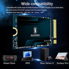 M.2 2230 SSD 1TB NVMe SHARKSPEED PCIe Gen4.0X4 Internal Solid State Drive 30mm, Gaming SSD Compatible with Steam Deck, Microsoft Surface pro7+/proX/laptop3/laptop4/laptop Go Ultrabook