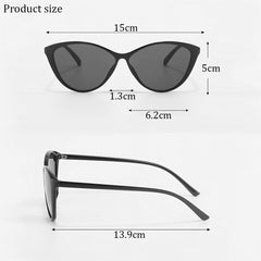 SYGA Style Cat-Eye Ultra-Light Sunglasses Anti-UV Big Face Myopia Sunglasses (Black)
