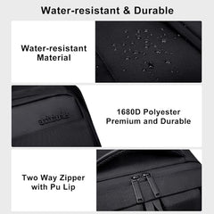 Arctic Hunter Backpack for Men Women 28L Medium Formal Business 15.6" Laptop Bag with Shockproof Pocket USB Port for Office Weekend Travel College Water Resistant,Black