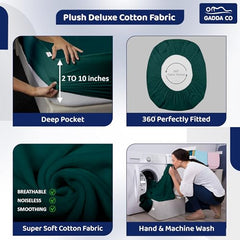 GADDA CO 100% Waterproof Premium Cotton Feel Mattress Protector King Size 78x72 Inch|Ultra Soft Breathable & Fitted Bed Protector Terry Cover Double Bed (6.5x6 feet, Fits 10 Inches, Grey)