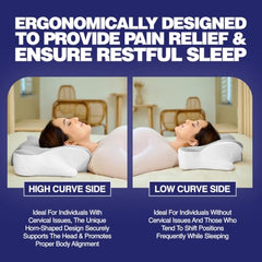 WELLGIVER Cervical Butterfly Pillow | Orthopedic Memory Foam for Neck & Shoulder Pain | Ergonomic Contour Design | Dual Height Support | Side Sleeper Pillow with Arm Rest - Pack of 1