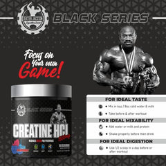 Dexter Jackson Black Series Creatine HCL | Blue Raspberry Flavor | 150 Servings, 300g | Premium Muscle Strength and Endurance Supplement