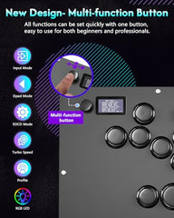 GuileKeys Arcade Fight Stick GK-16, All-Button Gamerfinger with Custom RGB & Turbo Functions, Arcade Controller for PC/PS4/PS3/Switch/Steam Game Keyboard Supports Hot Swap & SOCD