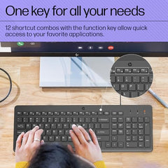 HP K100 Wired Keyboard, Quick, Comfy and Accurate, USB Plug & Play Setup,LED Indicators(7J4G1AA)