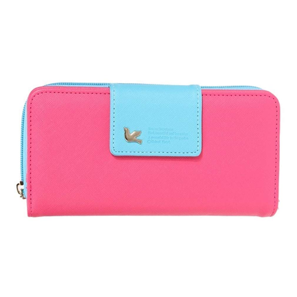 Syga Multicolored Leather Women's Clutch Cum Card Holder (HandClutch_Rosered)