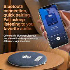 Bluetooth Pillow Speaker for Sleeping, Slim Wireless Bed Speaker with Fabric Surface, Built-In Controls and Rechargeable Design for Music, Podcasts, Audiobooks and Relaxing Audio, Blue