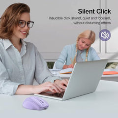 TECKNET Wireless Mouse, BT 5.0/2.4G, Rechargeable 6-DPI Silent, Grey