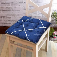 Kuber Industries Chair Pad|Chair Cushion Pad|Chair Cushion with Ties (Blue)