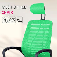 Casa Copenhagen Mesh Mid Back Office/Study/Computer/Revolving/Desk Chair for Work from Home -Metal Base, Height Adjustable Seat - Grey Milange & Black Handle