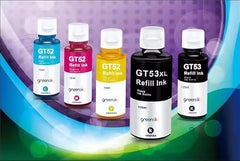 Compatible Inkjet Refill Ink for HP Ink Tank GT51 GT52 Series Replacement Ink for HP 310,315,319,410,415,419,450,510,550,610,GT5810 GT5820,GT5811 Printer (Color Set (BK-70ml 2pc /CMY-70ml))