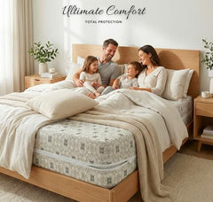 HOMEKART Premium Cotton 220TC 78 x 72 x 8 King Size Double Bed Mattress Cover Protector with Zip/Chain|Provides All Around Protection - 1 pc Multicolor (Grey, 78 x 72 x 8)