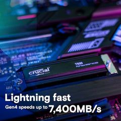 Crucial T500 500GB Gen4 NVMe M.2 Internal Gaming SSD, Up to 7200MB/s, Laptop & Desktop Compatible + 1mo Adobe CC All Apps - CT500T500SSD8
