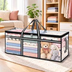 Storite Jumbo Super-Size 81 L Canvas Moisture Proof Heavy Duty Storage Bag | for Toys/Stationery/Blankets/Clothes/Moving Bags MultiPurpose With Strong Reinforced Handles Rectangular Cream (87x26x36 cm)