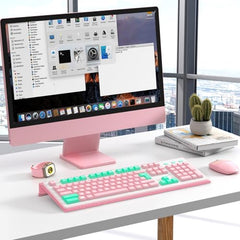 Beego Ergonomic Computer Keyboard Stand Holder Clear Acrylic Keyboard Riser Tilted Keyboard Holder Keyboard Tray with Lightpink Non-Slip Strip for Easy Typing at Home School Office Desk Accessories