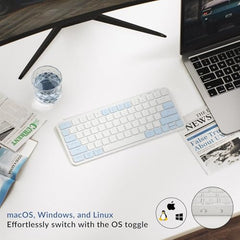 Keychron B1 Pro Ultra-Slim ZMK/Launcher Wireless Bluetooth 2.4 GHz/Wired Connection Keyboard for Mac Windows Linux - Gray