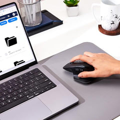 amazon basics Pro Series 650 mAh Wireless Rechargeable Ergonomic Mouse for PC, Mac, Laptop | 3 Adjustable DPI Settings Up to 1600 | Shortcut Buttons | Tri-Mode connectivity (Black)