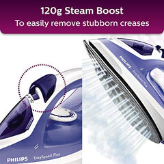 Philips Speed Pro DST3030/70 Steam iron, Green | 2400W, 40g/min Steam, 180g Steam Boost Ceramic Soleplate, Auto Shut-off, Drip Stop Technology, Large 300ml Water Tank