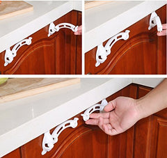 SYGA 1Pair Kitchen Door Cabinet Hook Rack Trash Bags Holder Storage Garbage Handbag Rack-Assorted Colour(White & Blue)