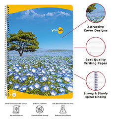 YOUVA Navneet|Spiral Long Book For Students And Executives|Spiral Bound With Safety Lock|A4 Size -21 X 29.7 Cm|Single Line|400 Pages|Pack Of 1