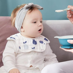 MOMISY Muslin Pure Cotton Printed Baby Feeding Bibs, Set of 4, Assorted Colours