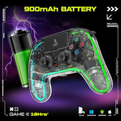 TAG Gamerz GWL2000 Wireless+Bluetooth+Wired Gamepad For PS3/PS4/PC/Android/iOS, Hall Effect Trigger & Joystick, Game Controller With 2 Macro, Turbo Mode, Upto 16 Hours Gaming, RGB Joypad