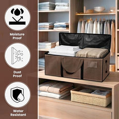 Storite 81 L Jumbo Super-Size Nylon Heavy Duty Underbed Storage Bag | Moisture Proof Multi-Purpose for Toys/Blankets/Clothes/Moving Bags With Strong Handles Rectangular (87x26x36 CM) - Teal