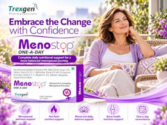 Trexgen Menostop ONE-A-DAY Menopause Support Tablets for Women | Soy Isoflavones, Black Cohosh, Calcium, Vitamin D3, K2-7, B-Complex & Essential Minerals | Hot Flash Comfort, Mood Balance, Bone Health & Daily Wellness | 30 Tablets