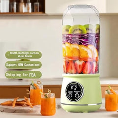 Juicer for Home ^ Lacossi Juicer Mixer Grinder with 1500mAh Battery, 6 Blades 3Gears Fast Blending, 2-Jar Capacity (400ml*2) | 40 Watts Bullet Rechargeable Portable Personal Juicer