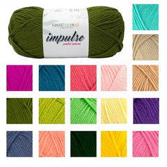 WOAFASHIONS - World of Arts Impulse Hand Knitting & Crochet Yarn, Premium Acrylic, 4 : Medium (Anchor Grey) (100gms / 3.5oz / 200mtr / 218yds)