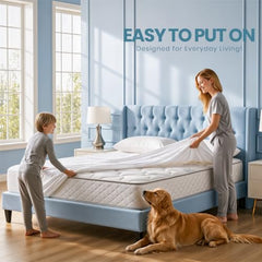 Utopia Bedding Waterproof Mattress Protector, Cotton Terry Fabric, King Size, Brown, Breathable & Elastic Fitted
