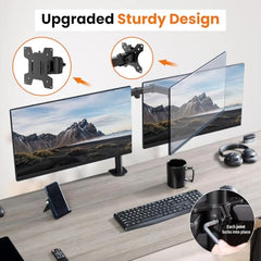 Dyazo Single Monitor Desk Mount Stand | Height Adjustable Fully Articulating Arm for 13–32 Inch Screens | VESA 75×75/100×100 Compatible | Tilt & Rotate Monitor Holder with C-Clamp/Grommet Base (Black)