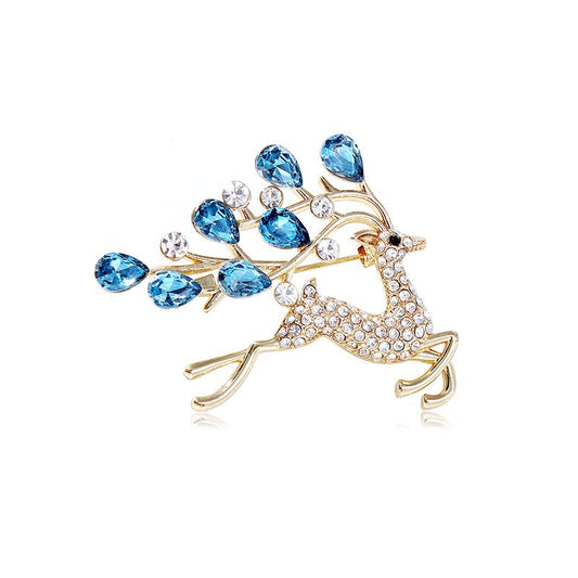 SYGA Brooch Pin Fashion Crystal Rhinestone Jewellery Pin Vintage Clothing Accessories Decoration Deer Style Brooches For Women- S255