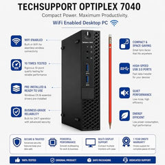 TECHSUPPORT Desktop Computer Mini Pc 7050 Core i5-6Th Gᥱn | 16 Gb Ddr4 | 512 Gb Ssd nvme | 5g WiFi 6 + Bluetooth 5.4 | Windows 11 pro & Ms Office 2024 | USB 3.0 | Hdmi | 2 Year On-Site Warranty