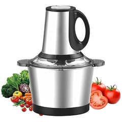 Zerastia Electric Chopper 2L Stainless Steel | Heavy Duty Meat Grinder, Vegetable Chopper & Food Processor | Multipurpose Mixer Grinder Machine for Kitchen