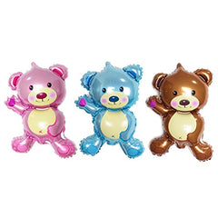 SYGA Cute Rainbow and Bear Theme Birthday Party Balloons Set (Blue)