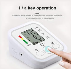 Automatic Digital Blood Pressure Monitor for Upper Arm, Large LCD Display, One-Touch Operation, Irregular Heartbeat Detection, Memory Function, Adjustable Cuff (22–32 cm) for Home Use