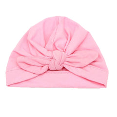 SYGA Cotton Baby Cap Soft & Strechy Turban Bow Wrap Hat Toddler for 0-2.5 Years Black