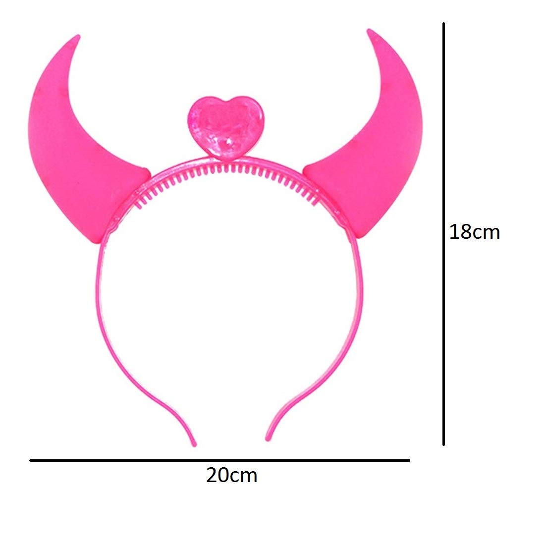 SYGA LED Flashing Light Up Devil Pattern Crowns Headband Hair Band Headdress for Party Decoration Party Caps(Pink)
