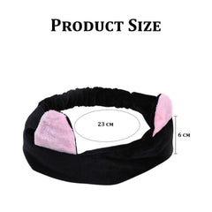 MOMISY Elastic Hair Head Band, Washable Facial Makeup Wrap Headband for Women, Spa Face Cleansing Band, Free Size (Pink Black, Free)