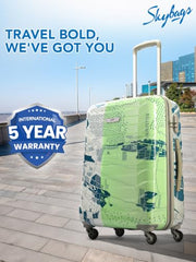 Skybags Trooper Set of 3 (S+M+L) Printed Hard Case Trolley Bags, Green