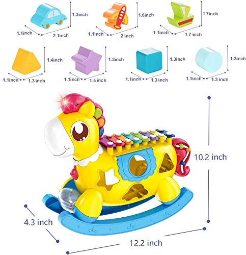 SYGA Happy Pony Musical Toy Best Gift for Kids Newest Xylophone Toy with Light and Music