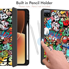 Robustrion Cover for Xiaomi Mi Pad 8/8 Pro/Xiaomi Pad 7/7 Pro 11.2 inch Cover Case with [Pencil Holder], Trifold Flip Case Cover for Xiaomi Pad 7/8 Cover [Auto Sleep Wake] - Black