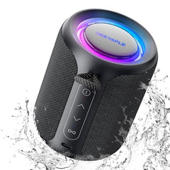 Deeyaple Portable Bluetooth Speaker, IP67 Waterproof Mini Bluetooth Speaker Wireless V5.3 with Stereo Sound,All Day,TWS Pairing,LED Light,Gift for him/her (Red)