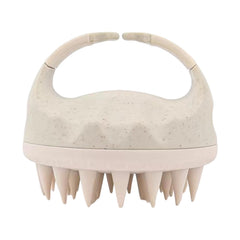 MOMISY Scalp Massager Shampoo Brush, Eco-Friendly Wheat Straw Body With Soft Silicon Bristles, Hair Scalp Scrubber, Scalp Exfoliator | Dandruff Removal (Beige)