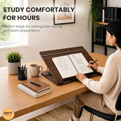 Premium Foldable Laptop Table with Adjustable Angle for Home, Study & Office Use (White, 15x21, Wooden)