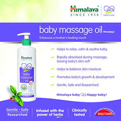 Himalaya Baby Massage Oil 200ml | All-round growth | Strong Bones & Muscles | Ashwagandha, Country Mallow & Aloe Vera | No.1 Dr. Recommended Brand| Vitamin E | 99% NOI | Mineral oil free