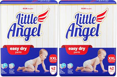 Little Angel Easy Dry Pull-Up Babies Diaper Pants With 12 Hrs Absorption Size, 84 Count, Above 15 Kgs - XXL (42 Count, Pack of 2)